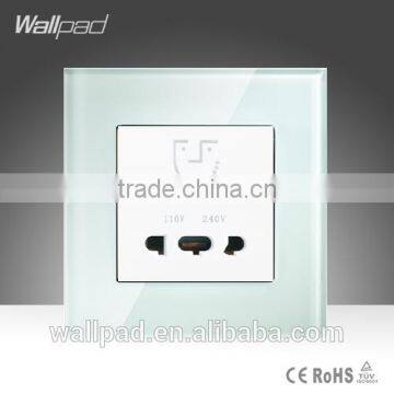 2015 Hot Sale China New Products Wallpad Luxury White Crystal Glass Shaver Socket Wall Light Electric Switch Socket