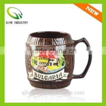 hot wholesale brown Painting ceramic mug 7oz