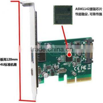 Desktop PCIe to USB 3.1 Type-c + Type A Port Adapter PCI-E to USB-C 10Gb