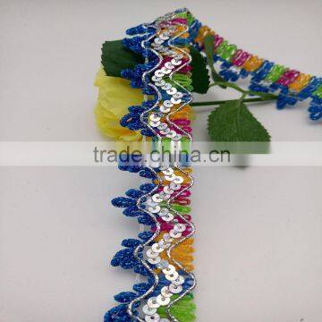 personalized cheap sewing royal curtain chenille sequin lace braid