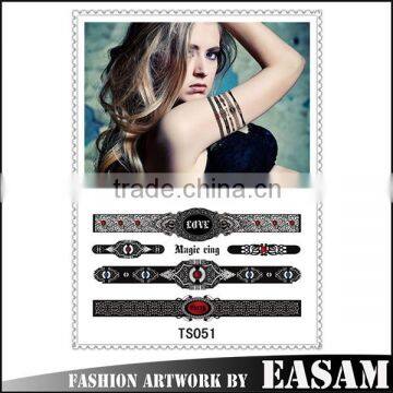 2015 Easam design temporary body jewelry tattoo/bracelet tattoo Sticker