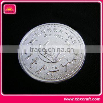 High quality real silver plated coin, round metal souvenir custom made coin