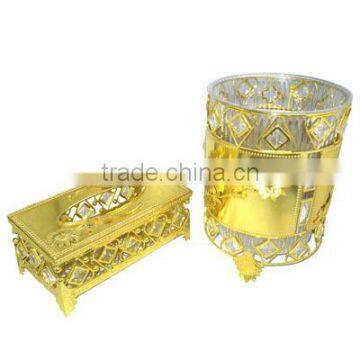 2015 Decorative gold plated metal trash can&garbage can L846