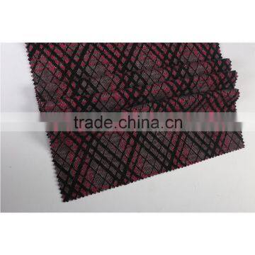 Popular Plaid Design Bronzed Interlock Jacquard Double Knit Fabric photo-4
