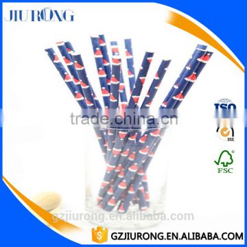 Christma design customized party paper straws