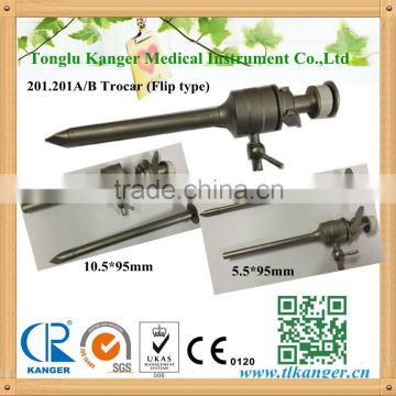 Different Kinds of Medical Laparoscopic Stainless steel Reusable TROCAR flip type Matte