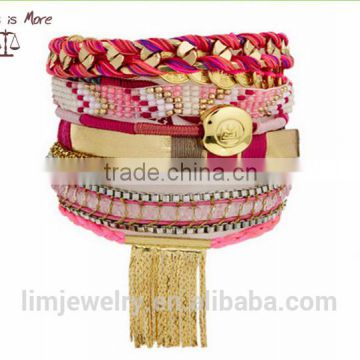 Wholesale Multilayer gold coin bracelet fashion french chain bracelet with tassel