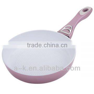 2014 colorful aluminum clear glass frying pan for kitchen