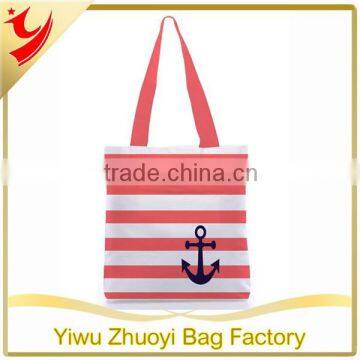 Polyester Canvas Material Shopping Tote Bag with Inner Pocket and Magnetic Closure