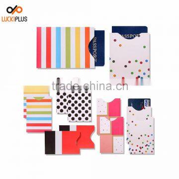 Luckiplus RFID Blocking Sleeves, Credit Card & Passport Protectors Colorful Chevron