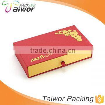 Custom Logo Gold Stamping Drawer Fabric Fancy Paper Red Packet Box With Lid Ribbon photo-2