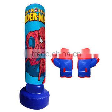 120*46*38cm 0.25mm thickness spiderman pringting inflatable punching boxing tumbler bag for 8-15years old kids