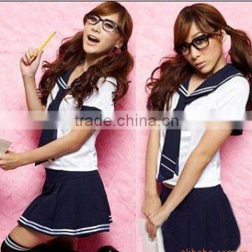 C604 Sexy Anime Blue Cosplay Students Lattice Lingerie Japanese School Girl Uniform