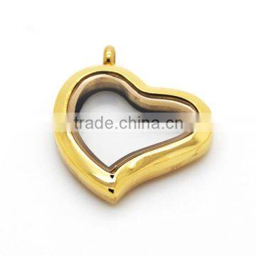 Popular design 316l stainless steel human heart shape lockets floating memory locket jewelry LP9169