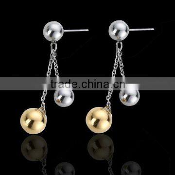 Stainless steel earring with ball pendant fashion accessory