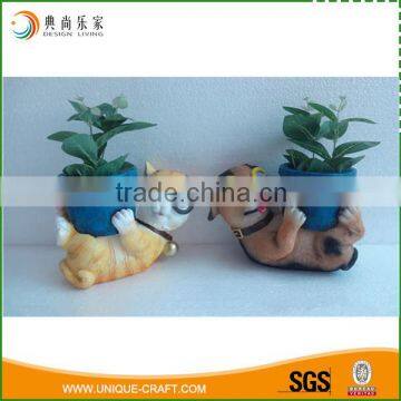Resin Material lighted animal flower planter for garden