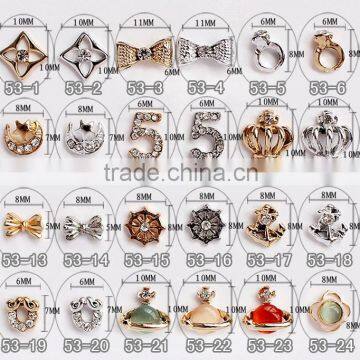 Newest design colorful 3d alloy small crown nail art decoration