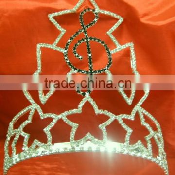 Music note rhinestone pageant crown