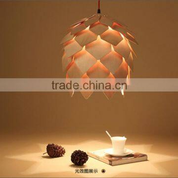 Modern Artichoke Lighting Crimean Pine Cone Wooden Pendant Lamp photo-5