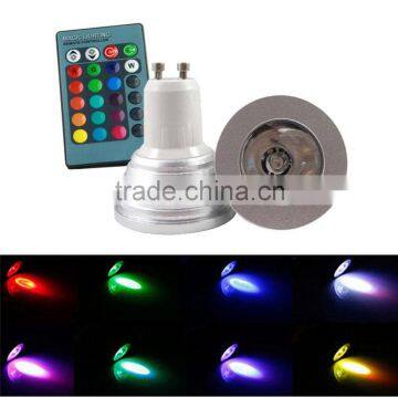 3W RGB GU10 MR16 E14 B22 E27 Remote Control 16 Color RGB LED Bulb Light photo-2