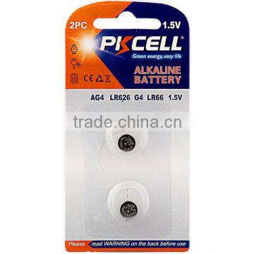 PKCELL AG4 coin cell battery 1.5V AG4 LR66/177/626 alkaline button cell