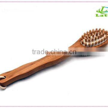 Natural boar bristle Spa dry skin body scrubber wood Bath Brush scrubber