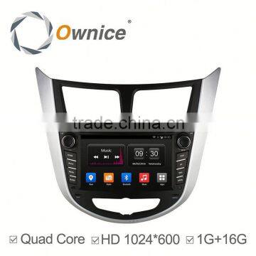 Capacitive screen Quad core Android 4.4 Auto GPS navi for Hyundai Verna Accent Solaris with 1G RAM 16G rom steering wheel