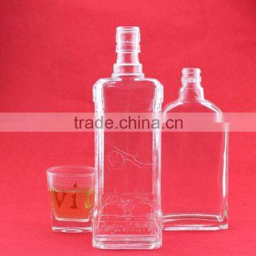 beautiful glass wine bottle rum bottle with cork screw top liquor bottle 700ml