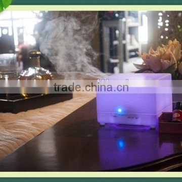 factory newest 700ml square shape 12 colors LED manual aroma diffuser air humidifier used in office house