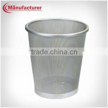 Hotel Stainless Steel Silver Perforated Trash Bin/Waste Paper Can/Metal Mesh Waste Baskets