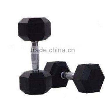 black rubber dumbbell/fitness accessories/rubber black dumbbell