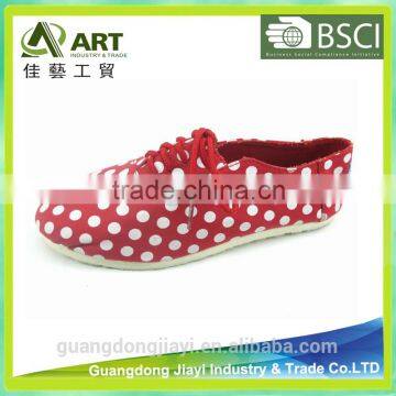 Fashion Dot Canvas Shoe Women Printed Flat Casual Canvas Shoes Sneaker