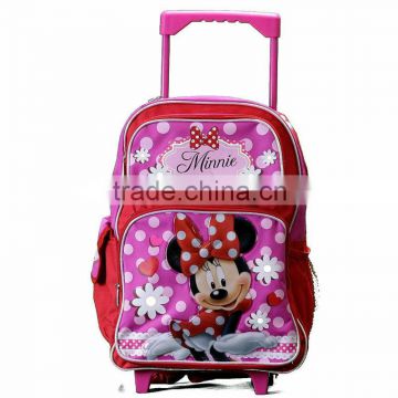 kids cartoon heat transfer printing wheeled bag