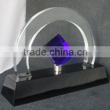 hot selling jade glass trophy and awards with laser for souvenir and gift(R-0883