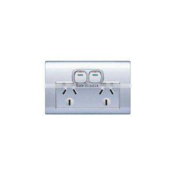 austrilian standard double 10a recessed wall socket