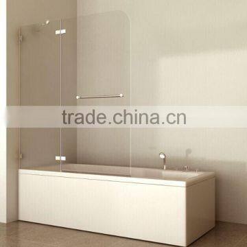 T1233 high quality Folding Bathtub Frameless Tempered Glass shower curved glass shower screen