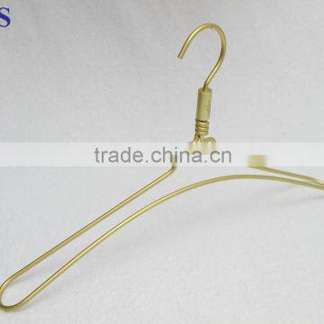 Yellow color aluminum coat Hanger with logo plate