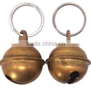 small brass pet bells with keyring for easy attach on collar (A731)