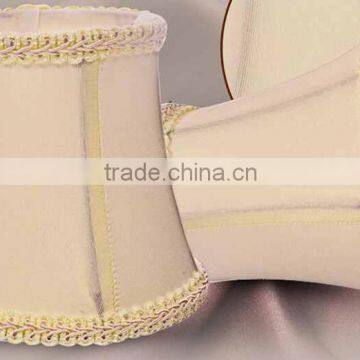 replaceable bell shape beige fabric lamp shade with weave overlock for table lamp customizable size