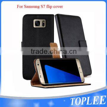 hot sale PU leather wallet flip cover for samsung S7 case