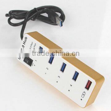 Aluminum Alloy USB 3.0 4 Port Hub Power + 1A Charging Port With Master Power Switch photo-6