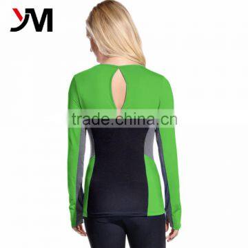 Women Workout Long Sleeves Fitness Cut Out Dry Fit Yoga Tops