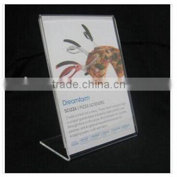 Wholesale A4 L shaped acrylic menu display with logo