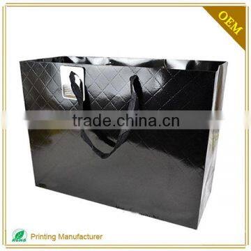 Luxury Waterproof Black Paper Bag Printing In LOGO Printed