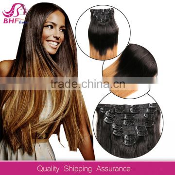 2016 hot selling cheap 100% human hair clip in hair extension