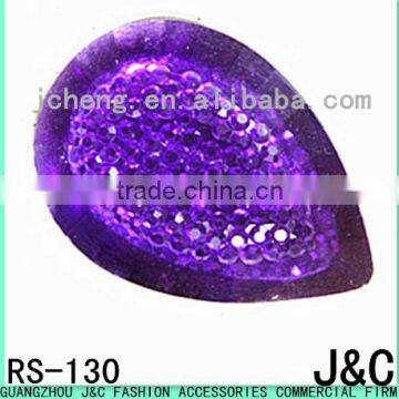 18*25 purple color drop shaped resin stone