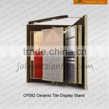 CF092 showroom mdf board furniture / Metamic tile display rack / page turning type rack
