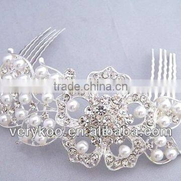 Fashion flower leaves bridal hair comb, wedding hair accessories FCM-30005