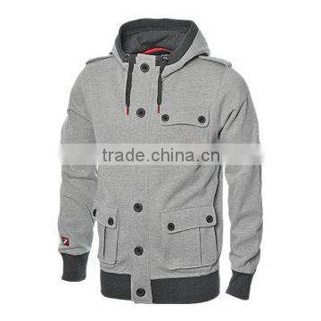 Grey and Black Color Men Hoodies