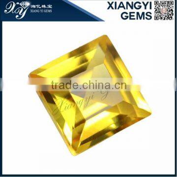 fancy square shape yellow synthetic sapphire gem